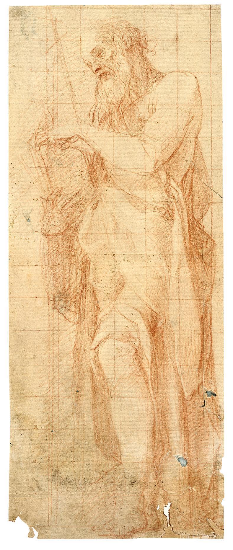 素描-西班牙普拉多美术馆素描藏画-Baglione, Giovanni-San Jeronimo-0595